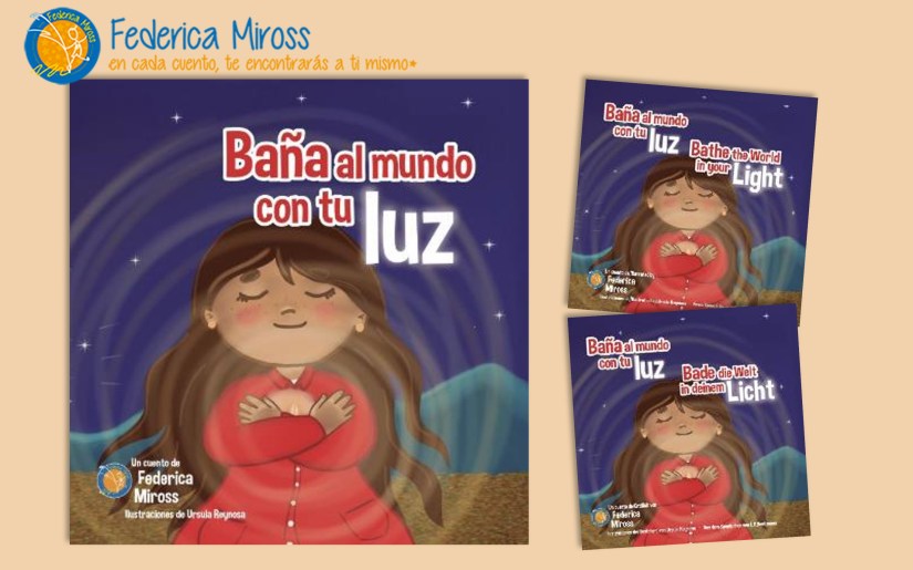 La nena se abraza a sí misma al descubrir su luz interior