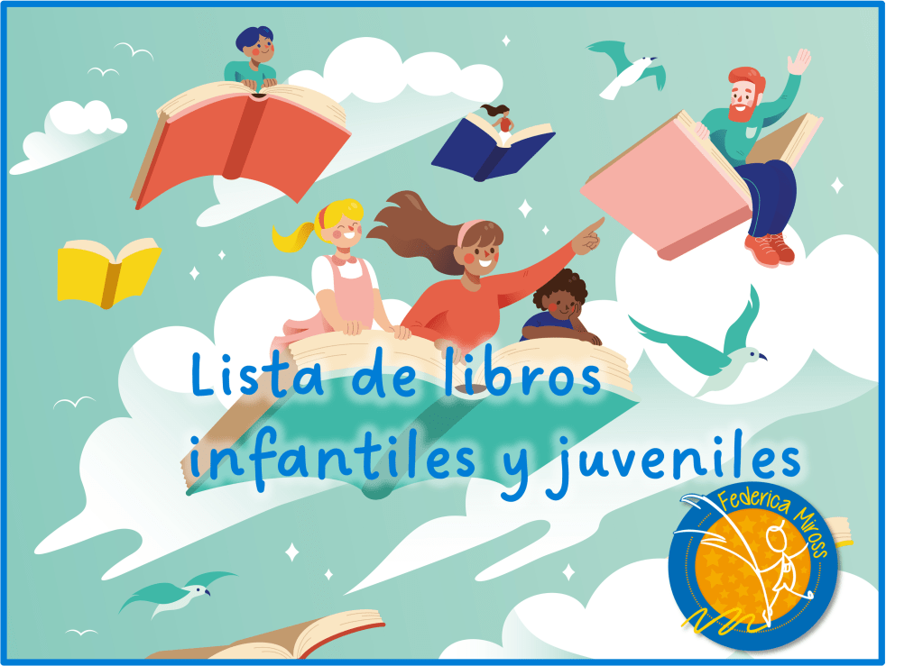 Puedes ver niños y adultos volando sobre libros por las nubes