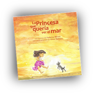 Una nena y su perro juegan entre las olas del mar